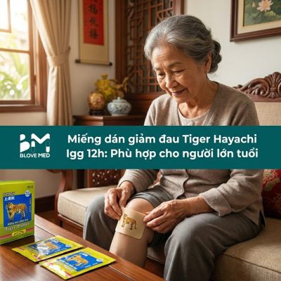 Miếng dán giảm đau Tiger Hayachi Igg 12h: Phù hợp cho người lớn tuổi'